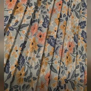 Mikarose Multicolor Floral A-Line Skirt, Pleated, Size Small